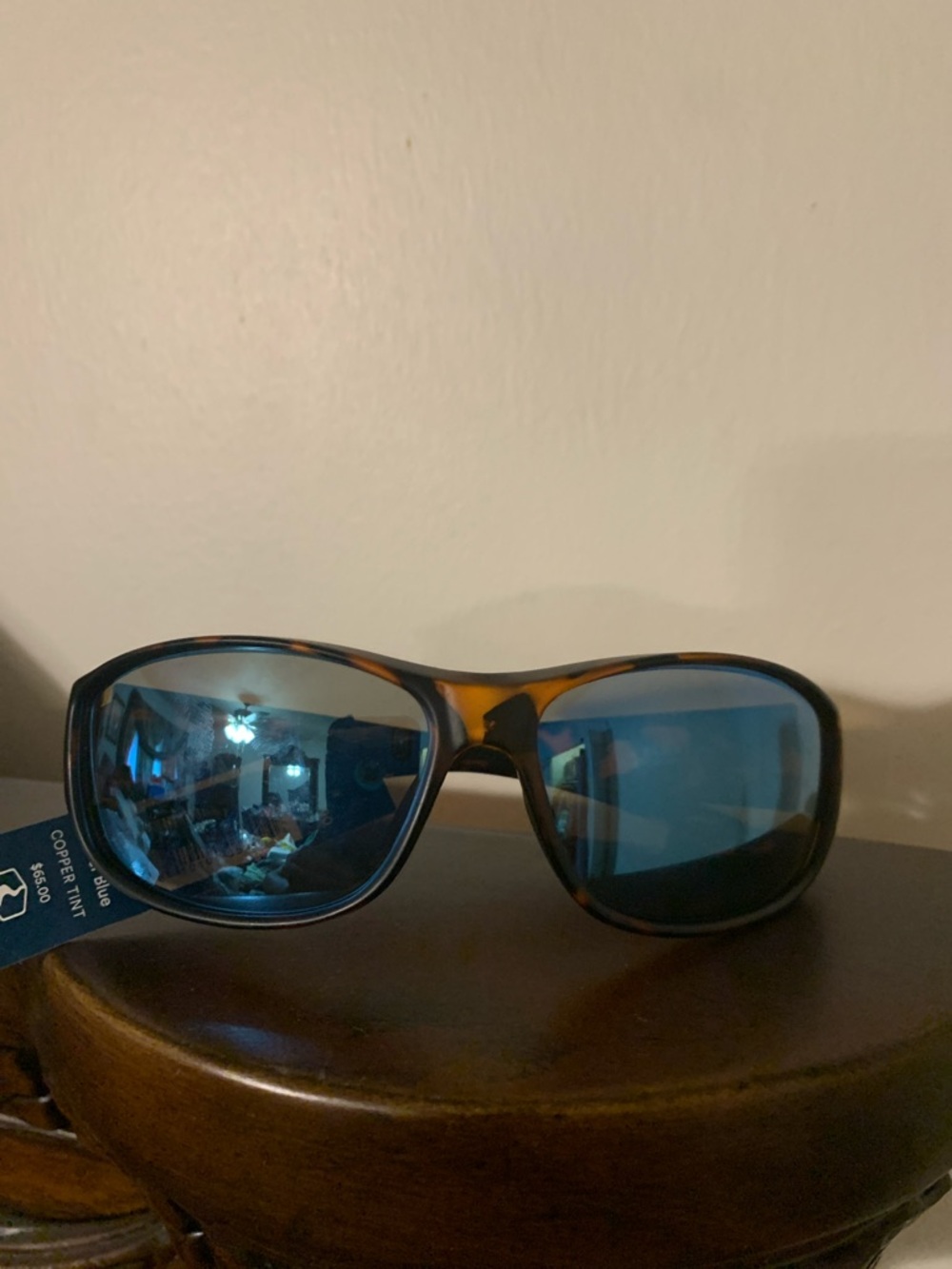 Tortoise Sunglasses with Blue Mirrored Lenses